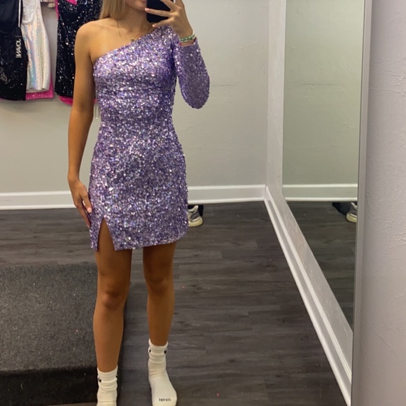 Sherri Hill Homecoming Dress Size 2 Purple - Picture 3 of 4